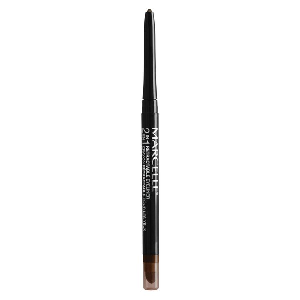 Marcelle 2-in-1 Retractable Eyeliner, Brown, Waterproof, Easy-To-Smudge, Smokey Eye, Long-Lasting 12h, Fragrance-Free, Hypoallergenic, Cruelty-Free, 0.31 g