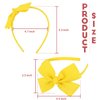 MEEDEE Fashion Bright Yellow Bow Headband Bowknot Headband Big Bow Grosgrain Ribbon Hair Hoop Headband for Girls Toddlers Girls Kids Party Decor Cosplay Costume Headwear Makeup Handmade Hair Band