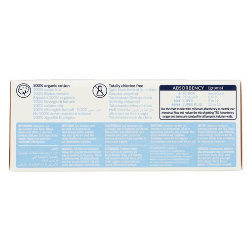 Natracare 2000 Organic All Cotton Non-Applicator Tampons 20 Count