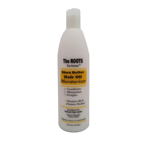 The Roots African Shea Butter Hair Oil Moisturizer and Leave-in Conditioner. Natural Ingredients Create Soft Shiny Hair. Use on Dry Hair, Curly Hair, Frizzy Hair.