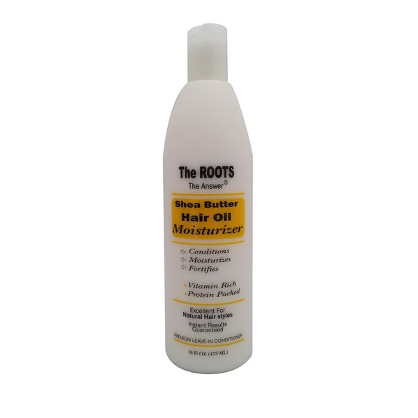 The Roots African Shea Butter Hair Oil Moisturizer and Leave-in Conditioner. Natural Ingredients Create Soft Shiny Hair. Use on Dry Hair, Curly Hair, Frizzy Hair.