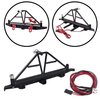 Vgoohobby Aluminum Front & Rear Bumper with LED Headlights Tow Hook Spare Tire Carrier Compatible with Traxxas TRX4 TRX-4 Axial SCX10 SCX10-II 90046 90047 SCX10-iii AX10300 1/10 RC Crawler Car