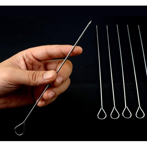 HONSHEN 8 Inch Stainless Steel Skewers,Roast goose needle Barbecue Skewers, BBQ Skewers, Shish Kebab Kabob Skewers 12 pcs