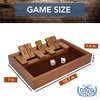 WE Games Shut the Box Game Wooden – 9 Number Flip Tiles with Dark Stained Wooden Box, Board Game for Game Night, Math Games, Clackers, Family Games, Adult Dice Games, Board Games for Adults, 11 inches