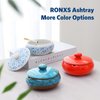 RONXS Ashtray, Outdoor Ash tray for Patio with Lid, Windproof Ashtrays for Cigarettes, Handmade Ceramic Ashtray for Home Office Indoor Decoration