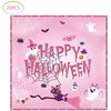 Halloween Party Tableware Decorations, Halloween Party Plates and Napkins, 20 Plates and 20 Napkins, Pink Halloween Ghost Party Decorations Pink Halloween Party Supplies