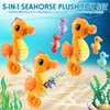 Shappy 5 Pcs Seahorse Stuffed Animals Set 17 Inch Mommy Seahorse Plush with 4 Cute Babies in Her Belly Soft Cuddly Zippered Sea Horse Plushie for Boys Girls Birthday Ocean Party Decor