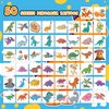 EMOEM Dinosaur Tattoos for Boys Individually Wrapped, 50 PCS Glitter Temporary Tattoo Sticker Kids, Dinosaur Birthday Party Decorations Supplies Favors Goodie Bag Stuffers