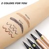 4Pcs Waterproof Eyebrow Pencil & Liquid Eyeliner Pencil, 4 Point Eye Brow Pencils for Women Microblading Pencil for Eyebrows Brown Black Eye Liner Pencils Long-Lasting Eye Liners for Women Waterproof