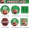 144 PCS Football Party Supplies Set Includes Dinner Plates, Dessert Plates, Napkins for Football Birthday Party Football Gameday Tailgate Party Decorations, Serves 48