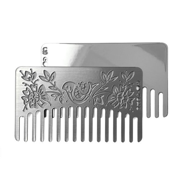 Go-Comb Wallet Comb & Mirror - Fits in your wallet - travel mirror - travel comb (Otomi Mirror)