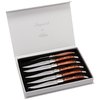 Trudeau Set of 6-Brown & Gray Laguiole Steak Knives with Pakkawood Handles, Stainless/Wood