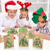 Justforjoyful 24 Sets Christmas Card Making Craft Kit for Kids 3D Christmas Tree Cards Crafts DIY Handmade Greeting Card Holiday Xmas Art and Crafts Supplies for Christmas Home Classroom Activities