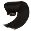 Full Shine 24 Inch Black Human Hair Clip in Extensions Silky Striaght Brazilian Human Hair Extensions Clip ins Natural Black Remy Hair Extensions for Long Hair 7 Pcs/120 Grams