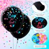 2 Pcs Giant Gender Reveal Balloon, 36 Inch Big Black Gender Reveal Confetti Balloons,Baby Balloon with Pink and Blue Heart Shape Confetti for Boy or Girl Baby Shower Gender Reveal Party Supplies