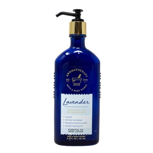 Bath & Body Works Aromatherapy Lavender Body Lotion and 5-in-1 Essential Oil Mist Set with a Lavender Dream Bar Soap - Full Size