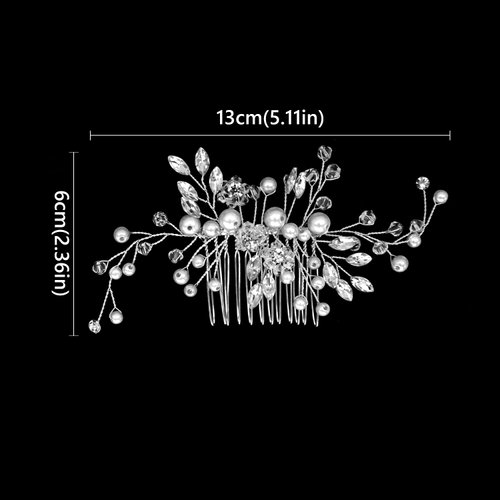 Dohia Crystal Bride Wedding Hair Comb Pearl Bridal Hair Piece Hair Accessories Rhinestone Bridesmaid Side Combs ST1-ZZFS