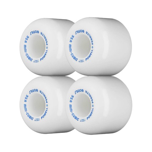 Powell Peralta Mini Cubics 64mm 95A White Skateboard Wheels (Set of 4)