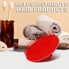 Bossman Scalp Massager and Shampoo Shower Brush - Head Scrubber - Beard Exfoliator - Hair and Beard Dandruff Control (Red)