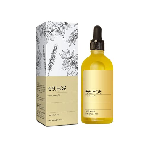 60 ML Veganic Natural Hair Growth Oil, Eelhoe Hair Growth Organic Hair Oil Rosemary Oil, for Dry Damaged Hair and Growth Thin Hair. (1 Pcs)