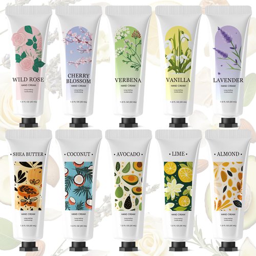spa luxetique 10 Pack Hand Cream Christmas Gifts Stocking Stuffers for Women Hand Lotion for Dry Cracked Travel Size Mini Moisturizing Lotion Gifts for Women Appreciation Gifts 10 x 1.0 oz/30ml