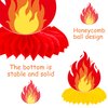 10Pcs Fire Flame Theme Honeycomb Centerpieces Fire Birthday Party Decorations for Table Flame Theme Centerpiece Decorations for Firefighter Fire Truck Birthday Party Supplies