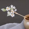 1pcs 7.87inch Rabithenn White Hairpin White Flower Hair Stick Chinese Hanfu Hair Chopsticks Hair Pin Hair Making Accessories for Women (White A)