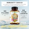 9-in-1 Immune Support Vitamin C (1000mg), Vitamin D3 (5000 IU), Zinc(22mg) with Elderberry, Turmeric, Echinacea, Ginger, Garlic and Pre+Pro-Biotic per serving (120 caps per bottle - 2 month supply)