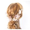 Flower hair pin bridal hair clip flower hair comb rhinestone and pearl Accented bride bun pin - wedding hairpiece