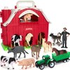 Farm Animals Toys for 1 2 3 Year Old Toddlers Girls Boys, Big Red Barn Farm Playset with Figures Animals and Tractor Toys for Kids 3-5,Educational Learning Toys,Ideal Christmas Birthday Easter Gifts