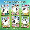 Ozepao Cow Stickers 24 Pcs Make-A-Face Mix and Match Cow Sticker Sheets for Kids Cute Cow Party Favors and Crafts