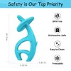 Baby Teething Toys for Babies 3-12 Months with Attachment to Clip, Mombella Elephant Baby Teether Toys 6 Month Old, Soft Silicone Infant Chew Toy 9 Months Teething Relief, Ideal Newborn Gifts, Blue