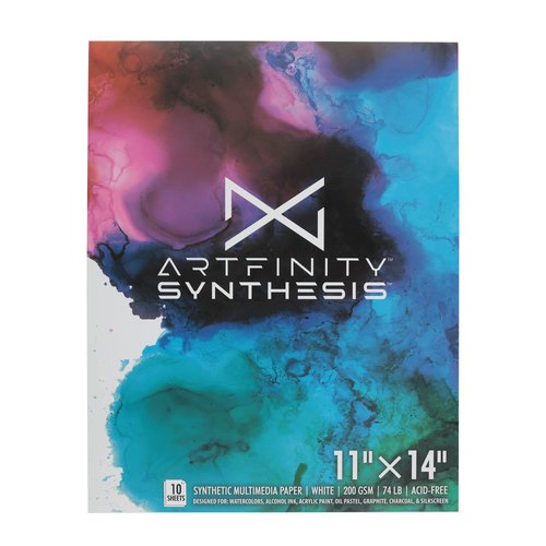Artfinity Synthesis Watercolor Paper Pads - White 74lb., 200gsm Synthetic Paper for Painting, Sketching, and More! - 11x14" - 2 Pack