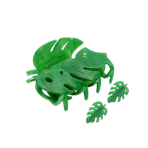 URRYKID Leaf Claw Clip, 3.5 Inch, Hair Grip - Women's Spring/Summer Hair Accessories, Strong Hold for Thick Thin Hair (4 Pieces)