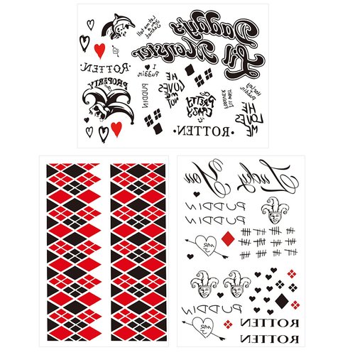 Fake Tattoos, 3 Small Sheets Women Temporary Tattoo Stickers for Women Girls Kids Halloween Costume Party Makeup
