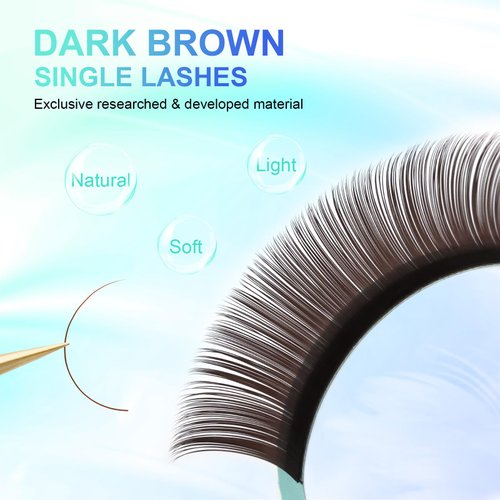 NAGARAKU Eyelash Extensions Dark Brown Color 0.07mm D curl 7-15mm Mix Tray Individual Lashes Classic Faux Mink Volume 20 rows Soft Light