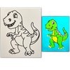 8x10 Pre Drawn Stretched Canvas Painting for Kids | Custom theme | Birthday Gift Dinosaur Theme | Paint Party Gift Favor | DIY Party