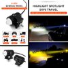 2pcs Super Bright 24W LED Two-Color White Amber Spotlight + 2pcs ON-ON-OFF Switch, Waterproof auxiliary Motorcycle Headlight Fog Light, Universal For Car Truck ATV Offroad SUV Driving Work Spot Lamp