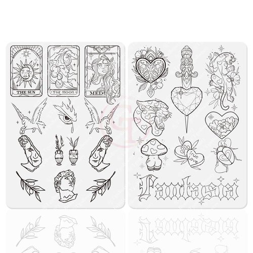TgoBeauty White/Pink Tiny Tattoo Deluxe Practice Skins Silicone Double Sided Design Fine Line Tattoo Practice Pad for Male and Female (Type D-White Pad-1pc)