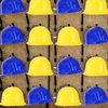 Covzoe 24 Pack Construction Hats Toy, Soft Plastic Kids Party Hat, Funny Party Dress Up Caps, Blue Yellow Building Hats Theme Favor Biodegradable Caps for Birthday Party Decor Supplies
