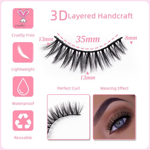 SQYlashes Natural Lashes Wispy Cat Eye False Eyelashes Short - 14 Pairs, G71