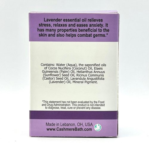 Cashmere Bath Handmade Cold Process Bar Soap - Soothing Lavender Soap | Cleansing and Moisturizing, Exfoliating Properties | Natural | Vegan | 6oz