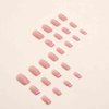 Enppode Pink Press on Nails Medium Fake Nails Square Acrylic Nails with Hearts Design Full Cover Nails 24 PC/Set
