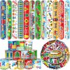 Lcnjscgo 74 PCS Train Party Favors, 24 PCS Train Slap Bracelets 50 PCS Train Stickers Train Birthday Party Decorations Supplies Gifts for Kids Classroom Rewards