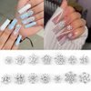 20Pcs Snowflake Nail Charms Christmas Nail Charms for Acrylic Nails, 3D Silve Crystals Diamonds Nail Rhinestones Xmas Snowflake Nail Gems Nail Jewelry for Women Girls New Year Nail Decoration (Silve)