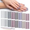 DANNEASY 16 Sheets Nail Wraps for Women Nail Polish Strips Solid Color Self Adhesive Nail Polish Stickers Stick On Nails Nail Accessories with 1pc Nail File, Cuticle Stick (Gray)