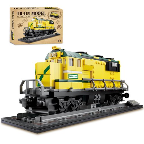 KAZI Steam Train Building Toys Set,Classic Locomotive Display Models for Adults,Retro Cargo Train Building Blocks for Toy Train Fans Ages 8 Plus,Fun Gift for Train Lovers