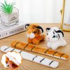 Sosation 6 Pcs Stuffed Animal Slap Bracelets for Kids Hug Slap Bracelet Bulk Tiger Stuffed Animal Plush Kids Toy for Valentines Day Easter Birthday Gifts Party Favors(Tiger Style)
