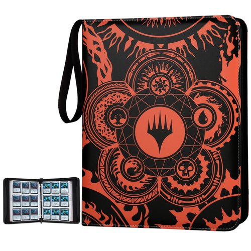 MTGPRO Trading Card Binder,9-Pocket Binder for Trading Cards Holds 720 Cards,Premium Collector Card Album for Standard Cards,Card Collection Folder for MTG,TCG,Yugioh,Game Cards (Orange)