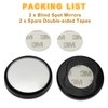 2 Pieces Blind Spot Mirror - PSLER 2" Round HD Glass Convex Rear View Mirror with Frame, 360° Wide Angle Side View Mirror Accessories with Self Adhesive Back for Car SUV and Trucks, Black